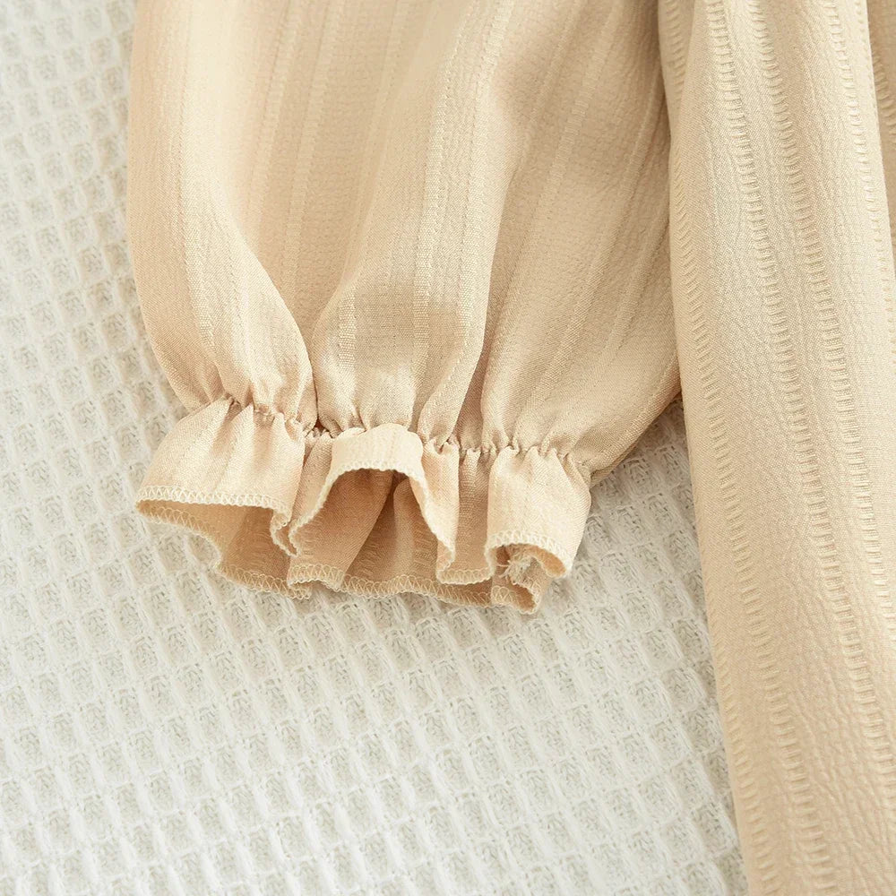Plain Casual Girls Dress Autumn Long Sleeved Pleated Kids Dresses for Girls Pink Clothes Fashionable New Children's Clothing