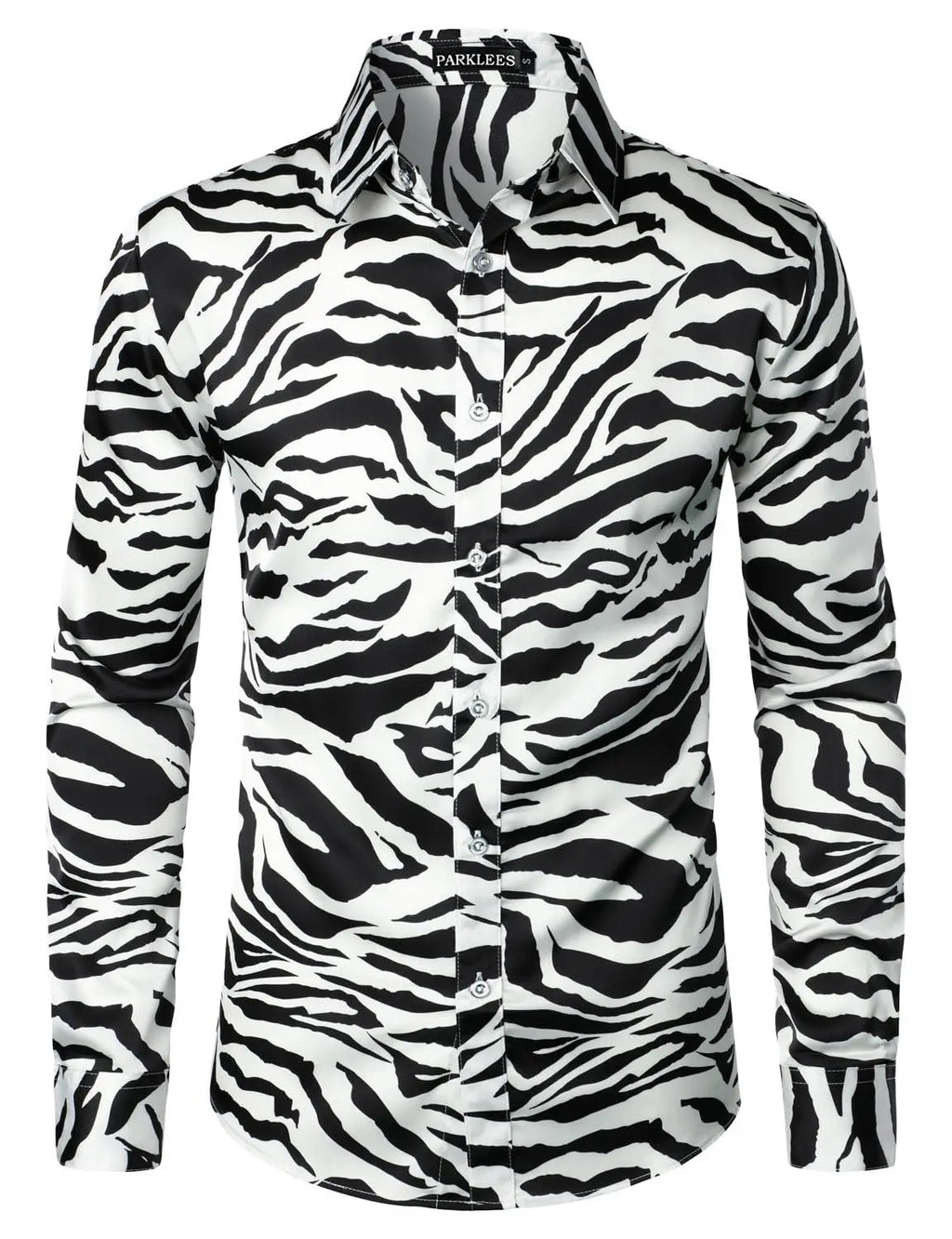 Men's long-sleeved shirt casual fashion 3d simple gradient printing shirt shirt men's lapel shirt long-sleeved New Year gift