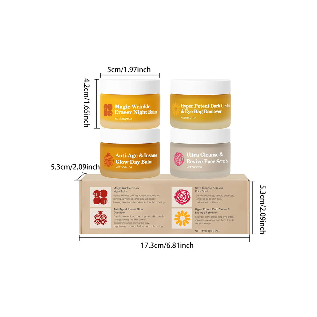 Korean 4in1 Day Night Facial Cream Set Remove Fine Line Shrink Pore Strengthen Firming Lasting Brighten Day Night Eye Care