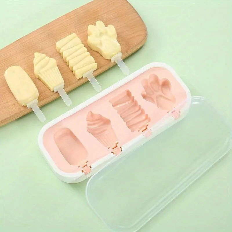 Cartoon Popsicle Mold, Ice Molds, Reusable Ice Cream Molds, Beach Accessories, Summer Kitchen Gadgets, Kitchen Stuff