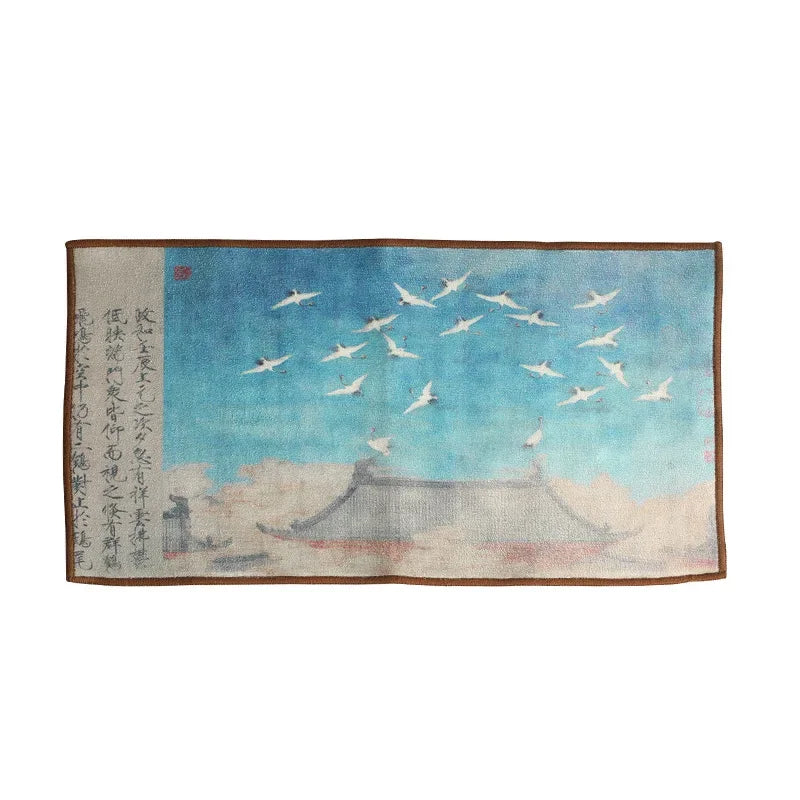 Suede Tea Towel Household Zen Tea Table Tea Cloth High-Grade Absorbent Clay Tea Mat Kung Fu Tea Tea Napkin Tea accessories