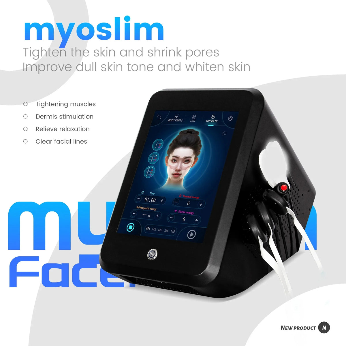 Professional EMS Face Lifting Machine Face Sculpting EMS Wrinkle Removal RF Skin Tightening Stimulator