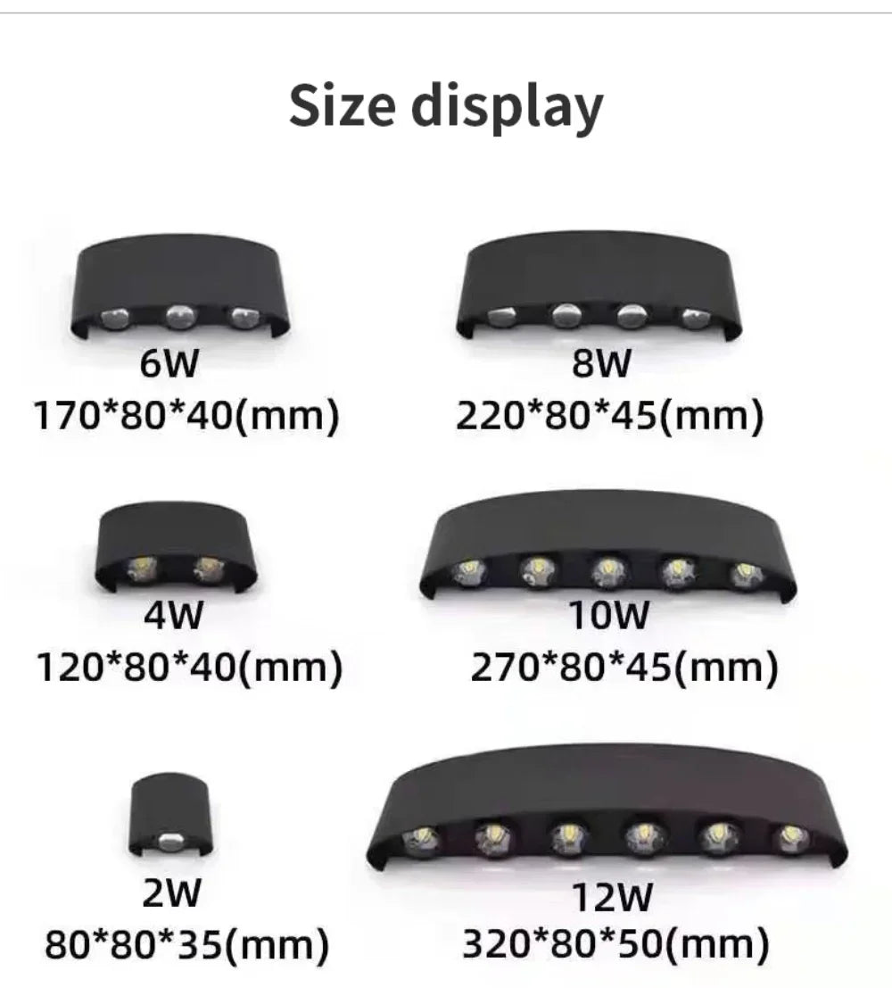 Waterproof Outdoor LED Wall Light for Garden Patio Balcony Warm White Weatherproof