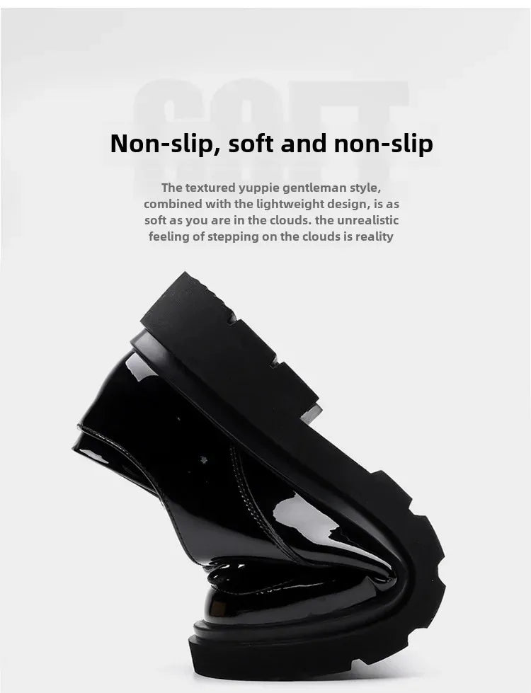 2025 Autumn Patent Leather Men's Business Formal Tie-Up Shoes Safety Professional Bata Breathable Men's Shoes botas para hombre