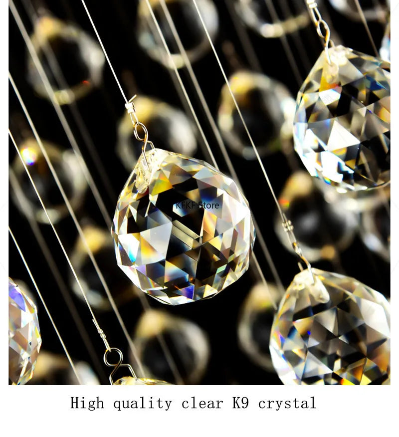 New Modern Crystal Led Chandelier Item Large Villa Salon Ceiling Lights Hotel Kitchen Staircase Living Room Decor Pendant Lamp