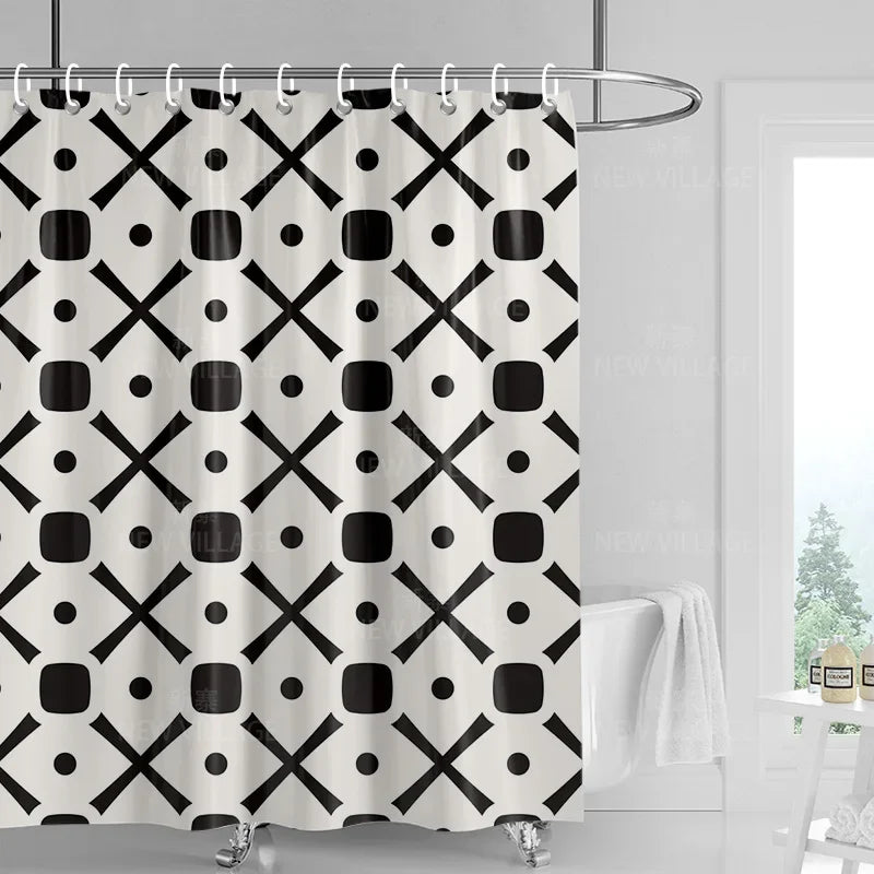 Home decoration shower curtains bathroom waterproof curtain fabric Living Room Modern Nordic Modern geometric pattern simple