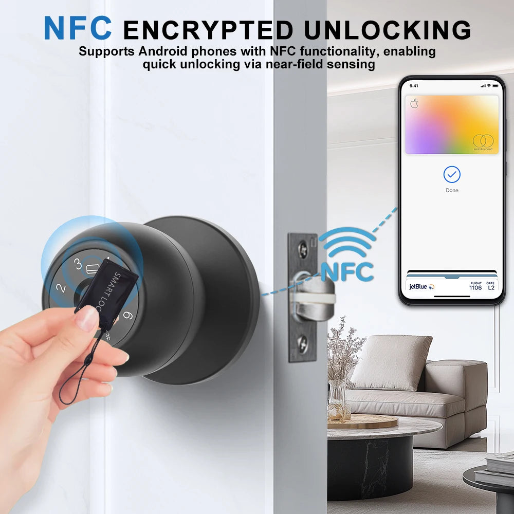 Door Lock Smart Tuya Smart Devices Bluetooth Biometric Fingerprint Door Handle Security Protection Smart Home System
