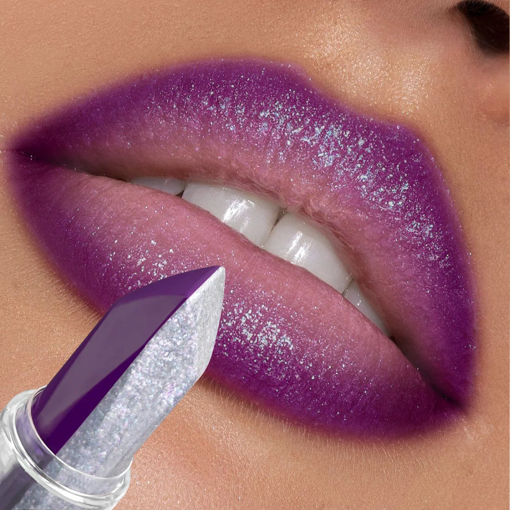 2 in 1 Glitter Lipstick, Gradient Shiny Lip Gloss, Long Wear Festival Lip Makeup for Halloween & Christmas
