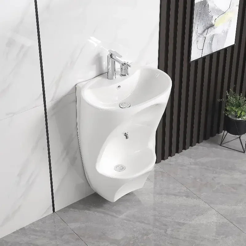 Wall Mounted Wudu Ablution Sink, Ceramic Foot Washing Station for Muslim Prayer