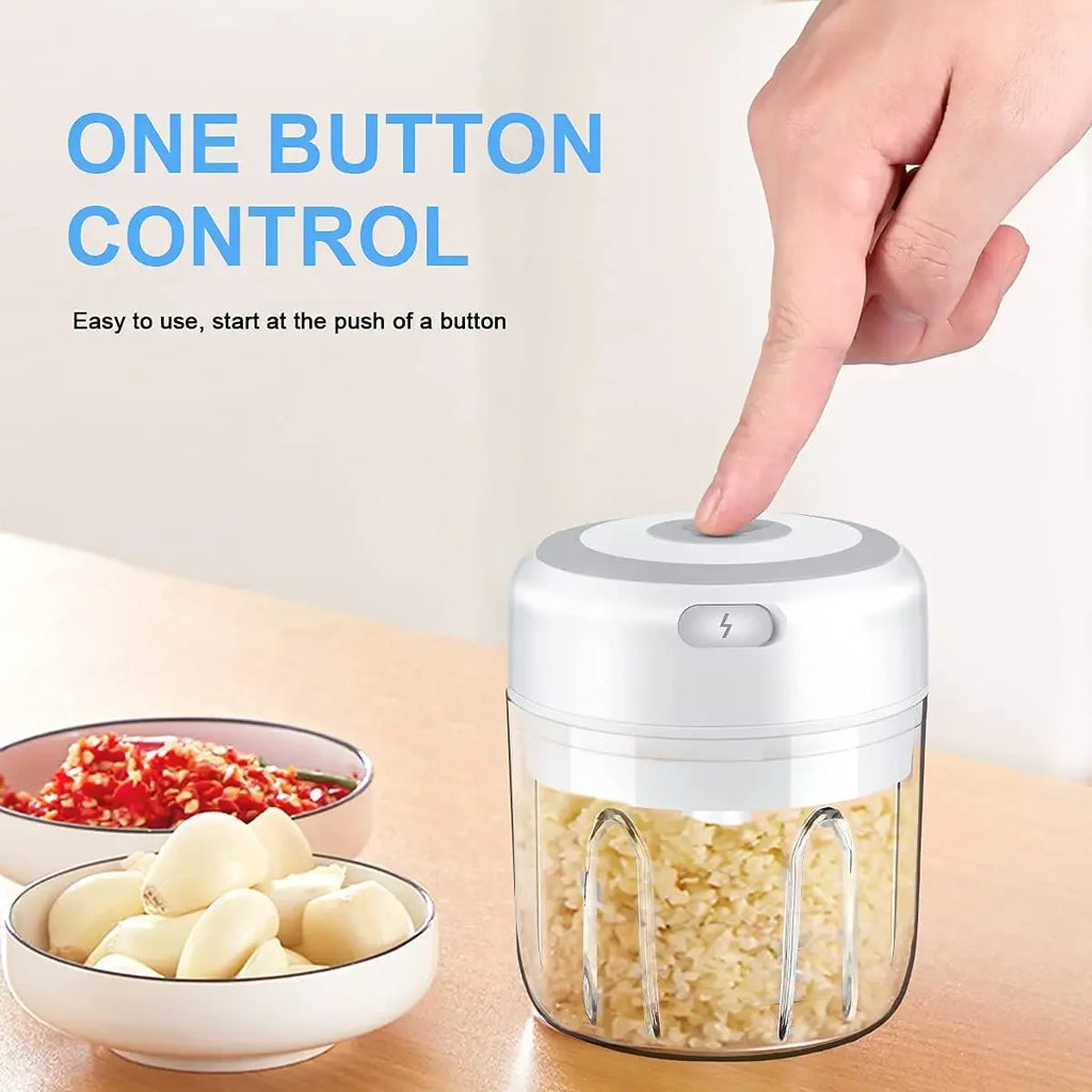 100/250mL Mini Electric Garlic Chopper Vegetable Chili Meat Ginger Masher Machine Sturdy Durable USB Charging Blenders Kitchen