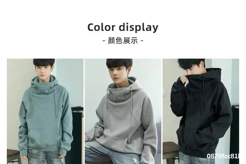 Korean Loose Turtleneck Men's Hooded 2025 New Spring and Autumn Trendy Velvet Jacket
