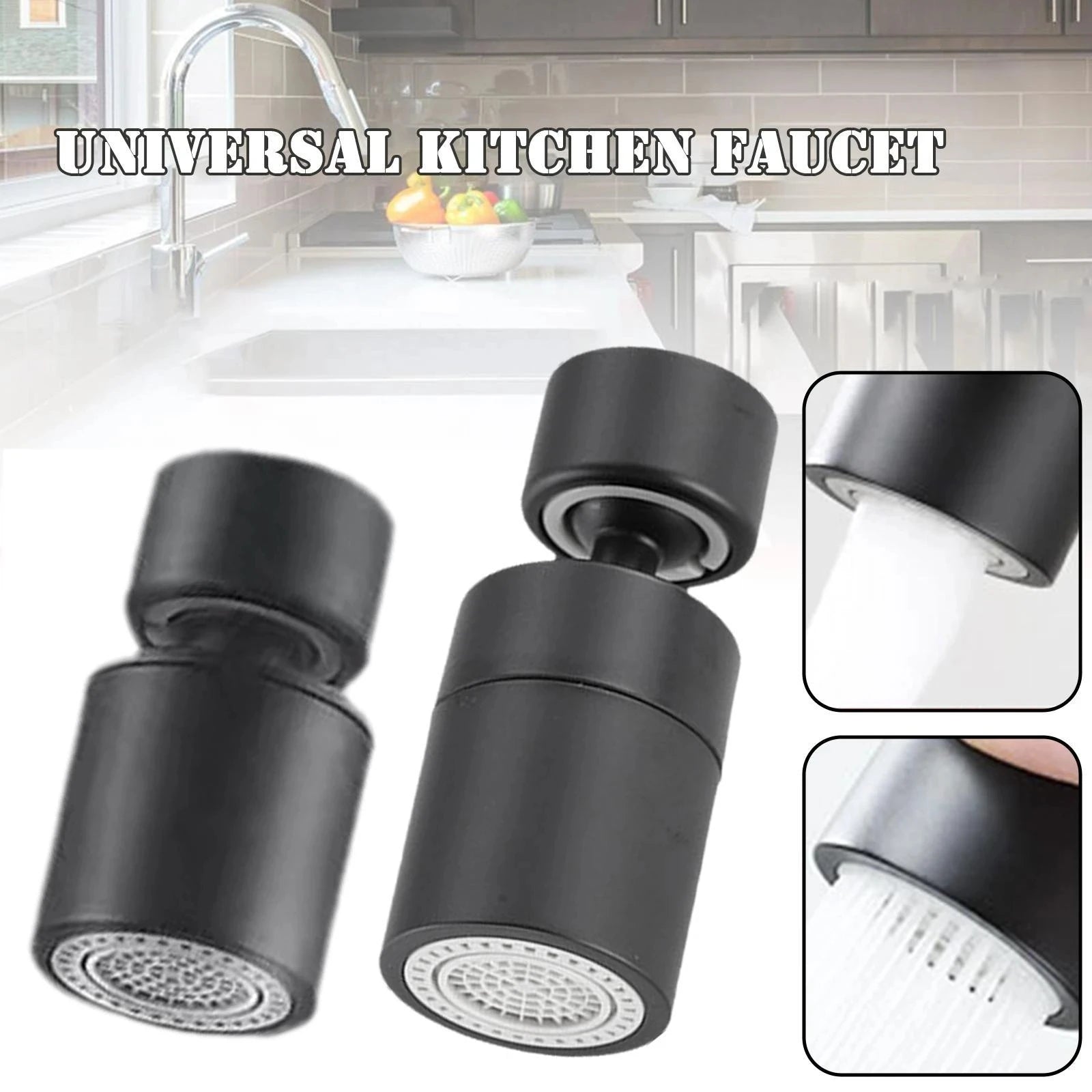 Dual Mode Metal Kitchen Faucet Sprayer Head Bubbler 360° Rotation Adaptor Sink Faucet Extender Aerator Nozzle Filter 22/24mm