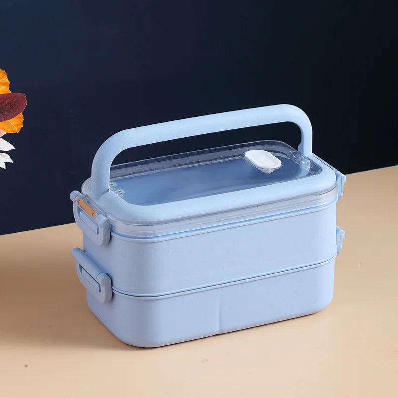 Kitchen Home Microwave Lunch Box Wheat Straw Dinnerware Food Storage Container Children Kids School Office Portable Bento Box