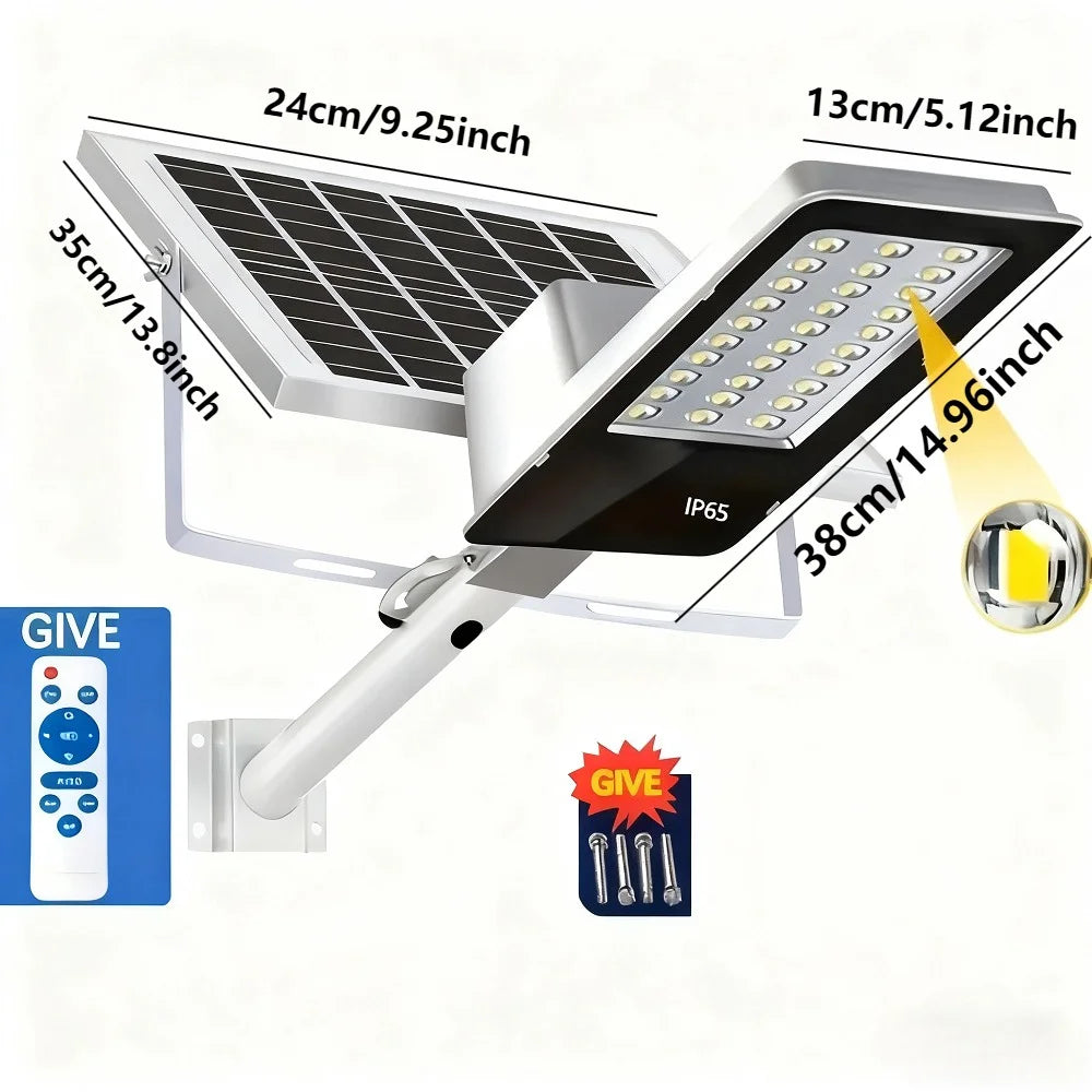 Solar street light Waterproof LED 6500k Solar Light Backyard Street Lamps with remoto control garden Security Flood Lighting