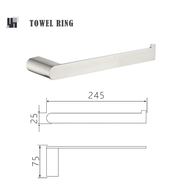Bathroom Hardware Set Stainless Steel Bathroom Accessories Set Wall Mounted Towel Bar Towel Ring Toilet Paper Roll Holder Set