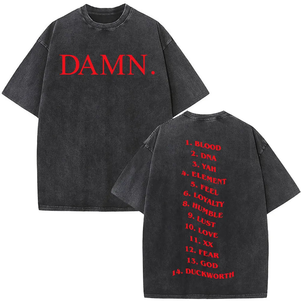 Kendrick Lamar To Pimp A Butterfly Graphic Vintage Washed T-shirts Men Fashion Hip Hop Retro Short Sleeve T Shirt Streetwear