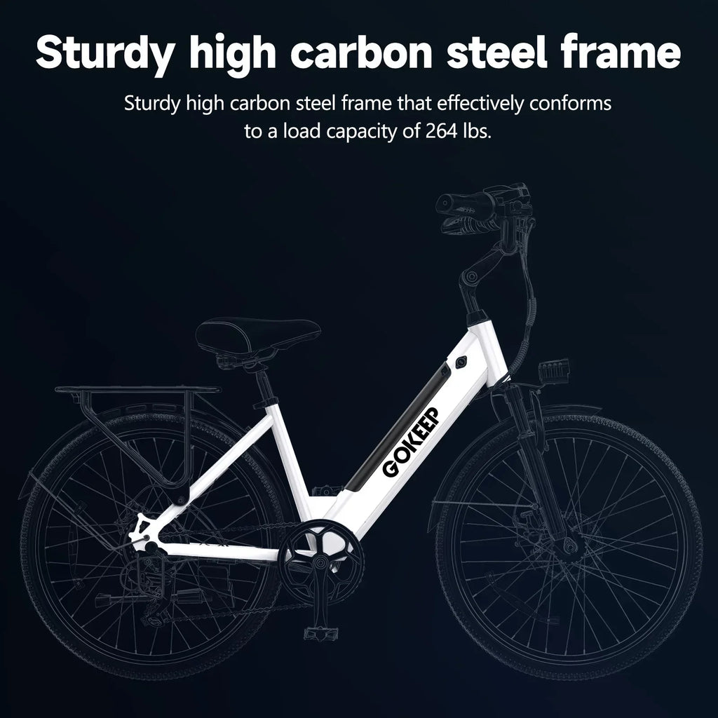 26-inch fashionable E-Bike, 600W brushless motor 48V-10.4ah lithium battery electric moped, adult electric bicycle