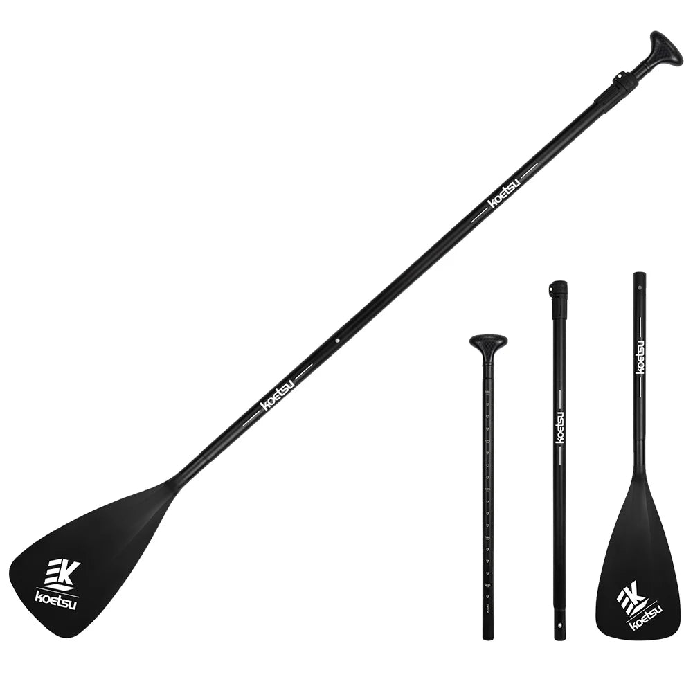 3-Piece Detachable SUP Paddle Adjustable Length Stand Up Paddleboard Paddles Aluminum Alloy SUP Surfpaddle for Canoe Kayaking