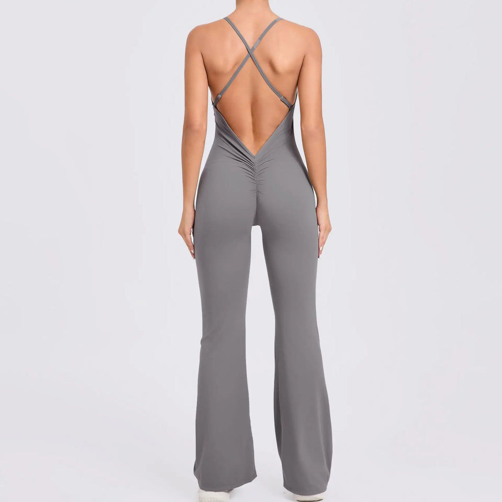 Female Sexy Back V Gym Set Woman Training Yoga Suit Wide Leg Sportswear Woman Sports Suit Clothes Fitness Elastic Training Suits