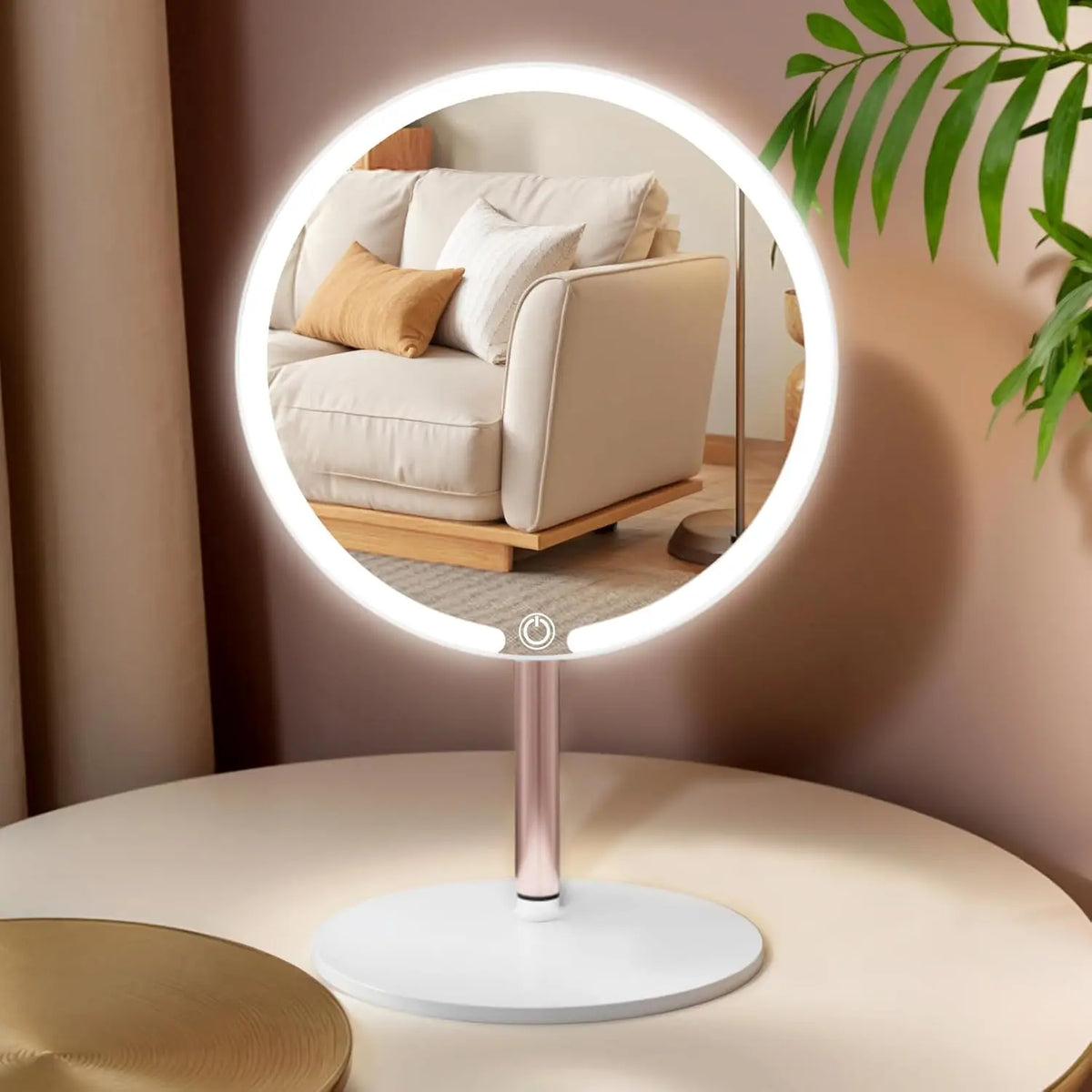 Portable Vanity Makeup Mirror with Lights Touch Control 3-Speed Brightness Multi-Angle LED Cosmetic Mirror for Makeup & Grooming