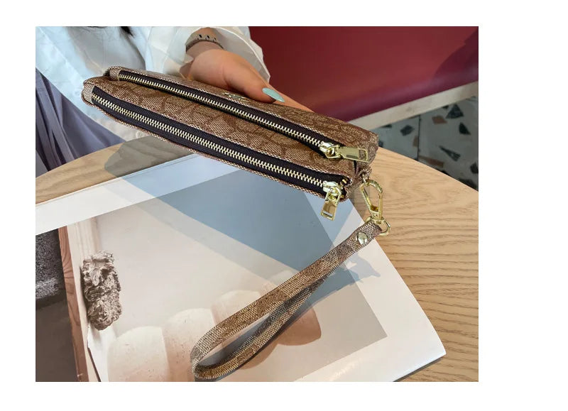 New Zipper Long Wallet For Women & Men, Multi Card Slot Billfold Purse, Wristlet Clutch Card Holder Coin Pocket Money Storage Ha
