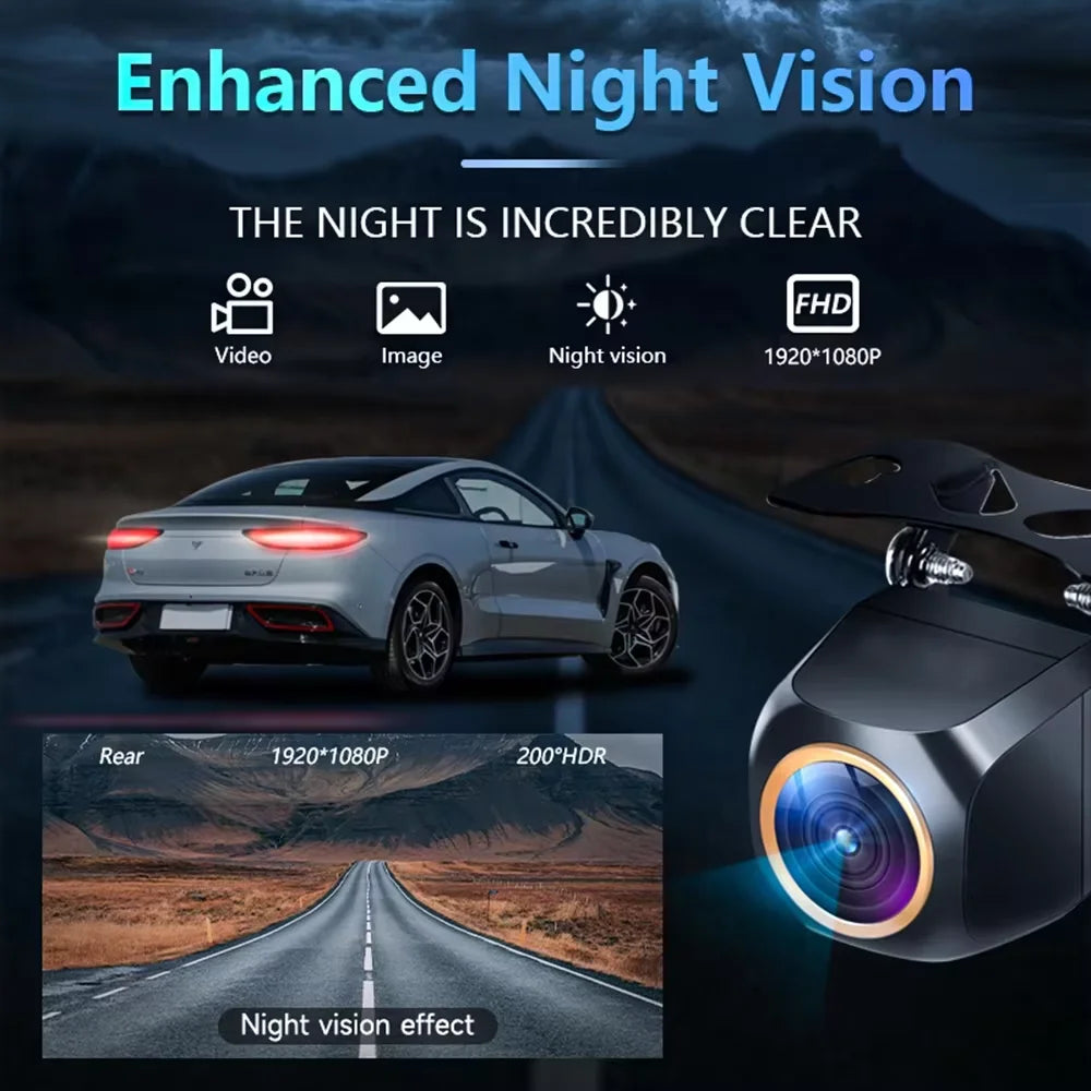 AHD 1920x1080P Car Rear View Camera 200° Fisheye Golden Lens Full HD Night Vision Vehicle Back Car Reversing Front Camera