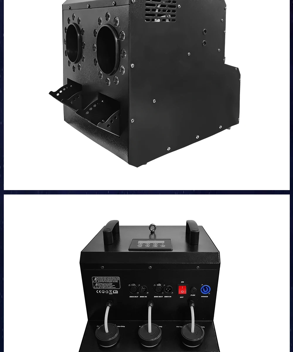 1500W 3000W RGB LED Smoke Bubble Machine Four Holes Double Holes Wedding Bubble Spray Machine DMX For Stage Special Effect
