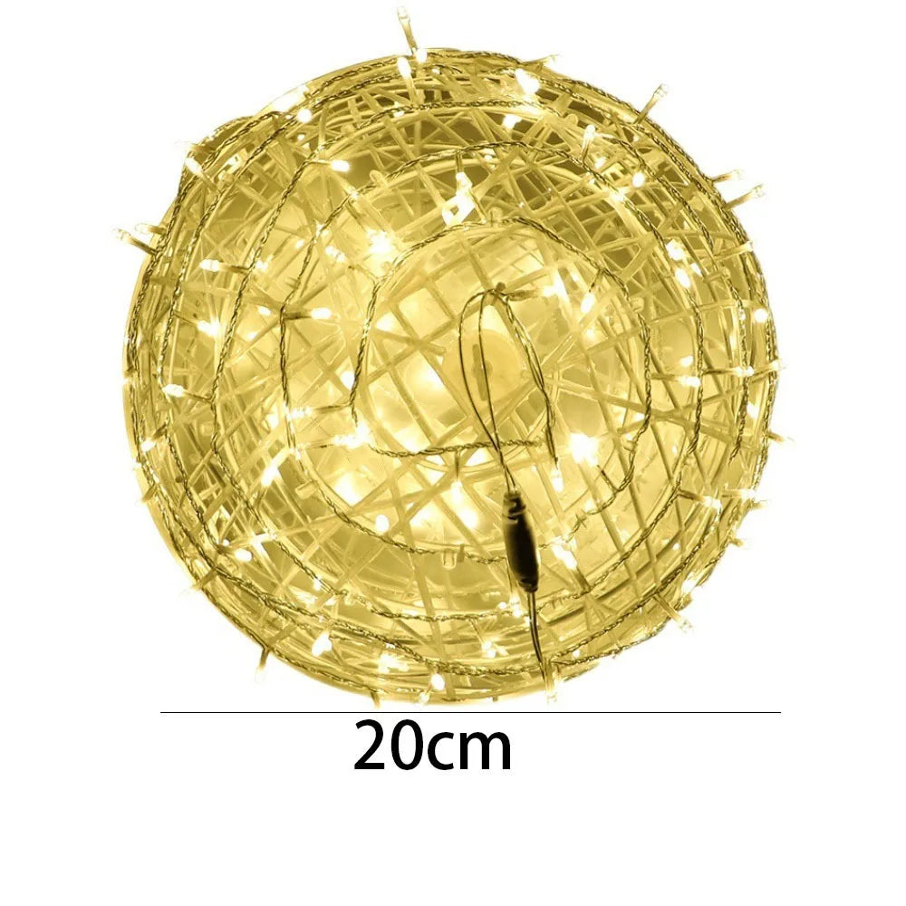 New 20CM Hanging Light LED Light Multiple Colors Rattan Ball LED Fairy Light String Tree