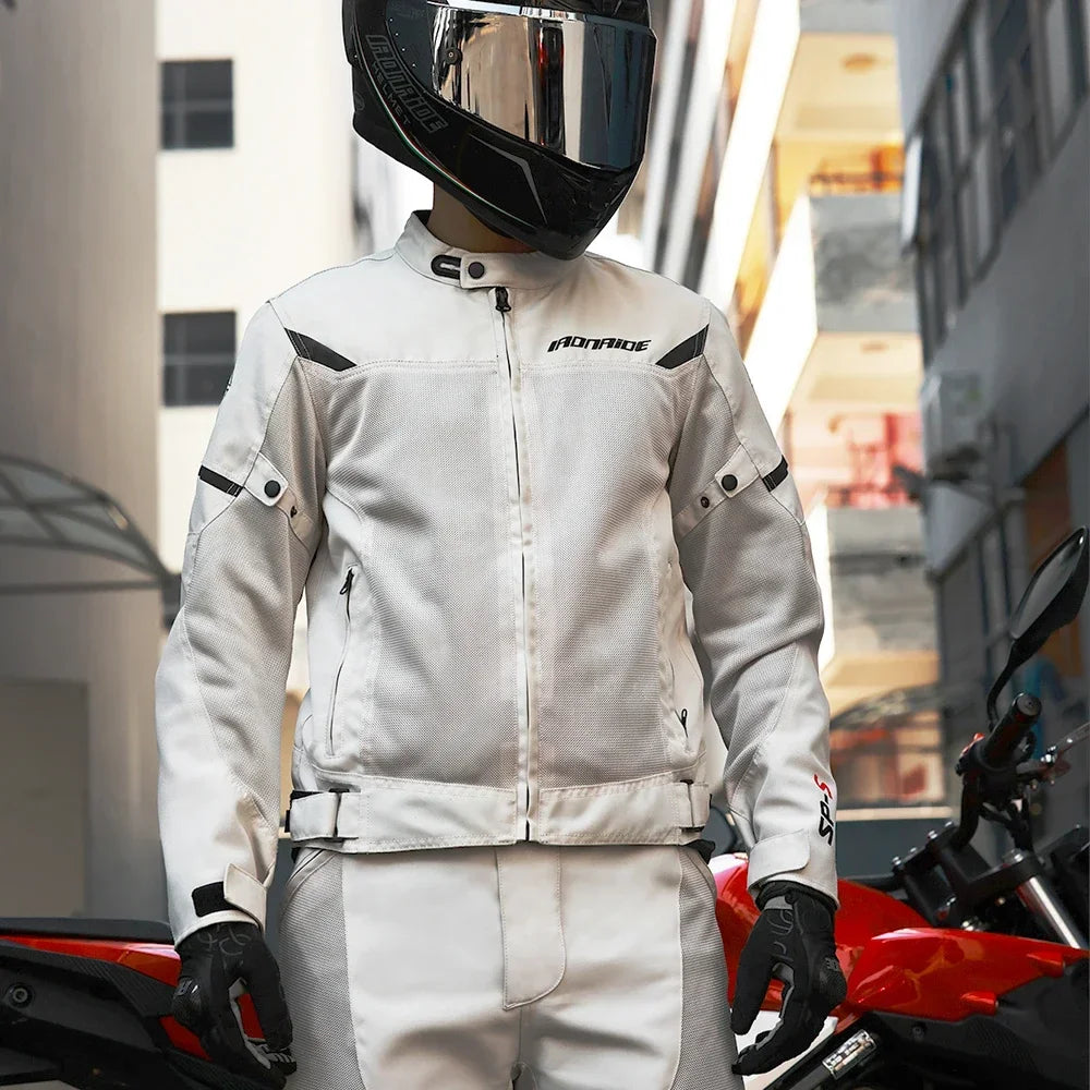 New Motorcycle Jackets Breathable Motorbike Riding Jackets Wear-Resistant Motocross Clothing Built-in Protective Gear