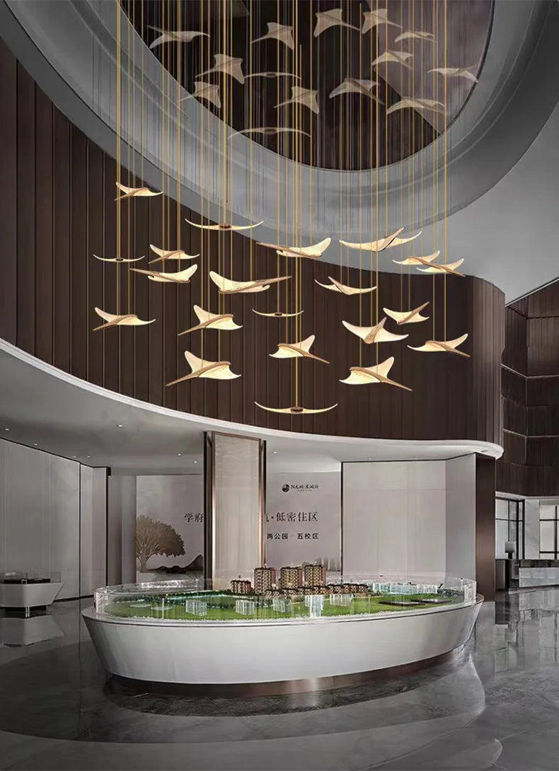 Modern Staircase Branch Chandelier New Luxury Home Hotel Iobby Decoration LED Indoor Lighting Customizable Chandelier