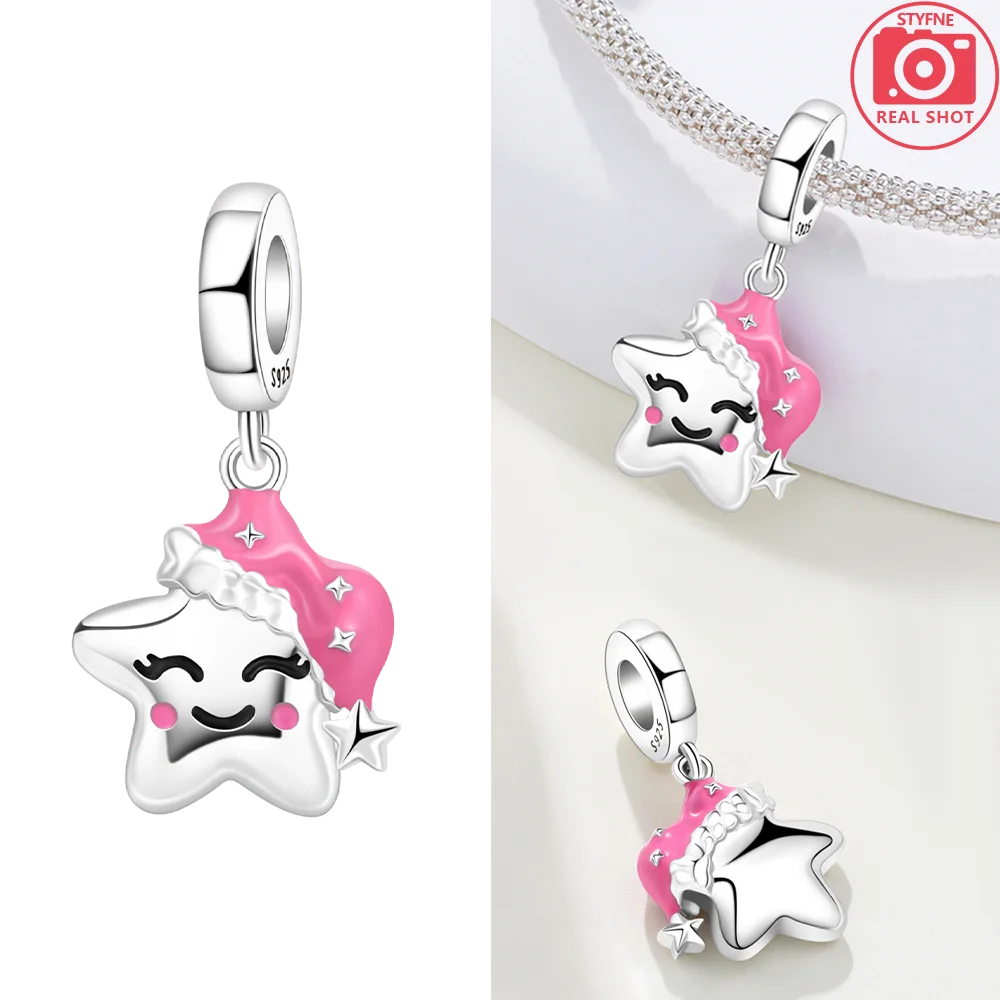 925 Sterling Silver Pink Zircon Love Beads Charms Fit Bracelet Women Jewelry Diy Anniversary Gift Delicate Accessories Bag Charm