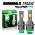 D2S D4S Led Car Headlights Bulb D2R D4R LED Car Light High Power 5200W 1:1 Plug and Play 9980 CSP Chip Turbo Lamp 6500K White