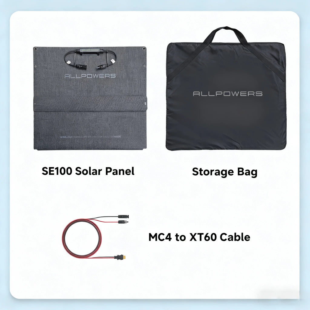 ALLPOWERS Portable Solar Panel 60W 100W 200W with Solar Output Waterproof IP68 Solar Charger for RV Laptops Camp