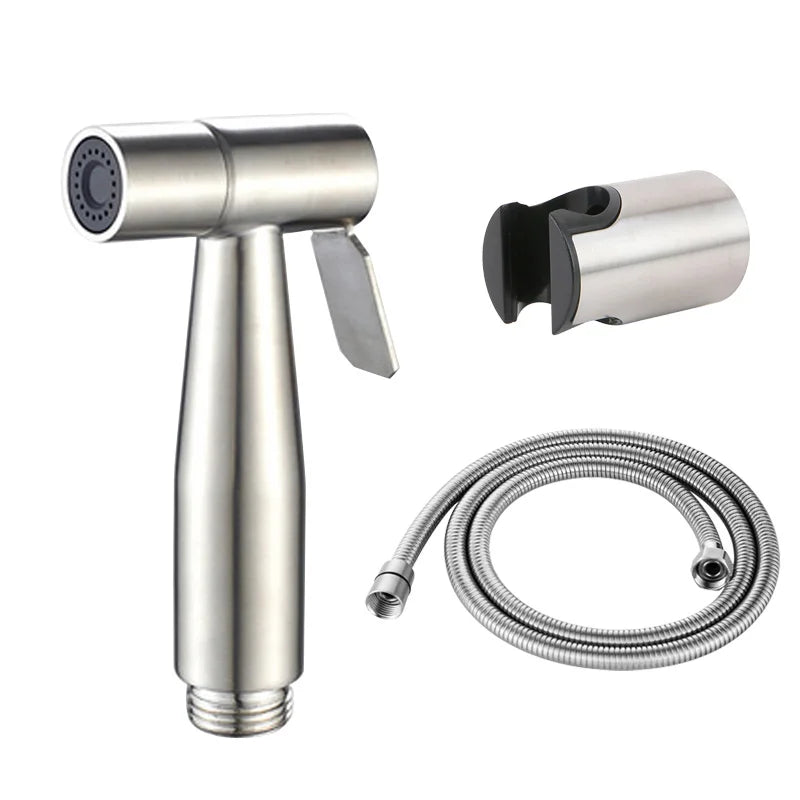 Stainless steel bathroom multi-function handheld toilet spray shower suit toilet spray self-cleaning washing kit