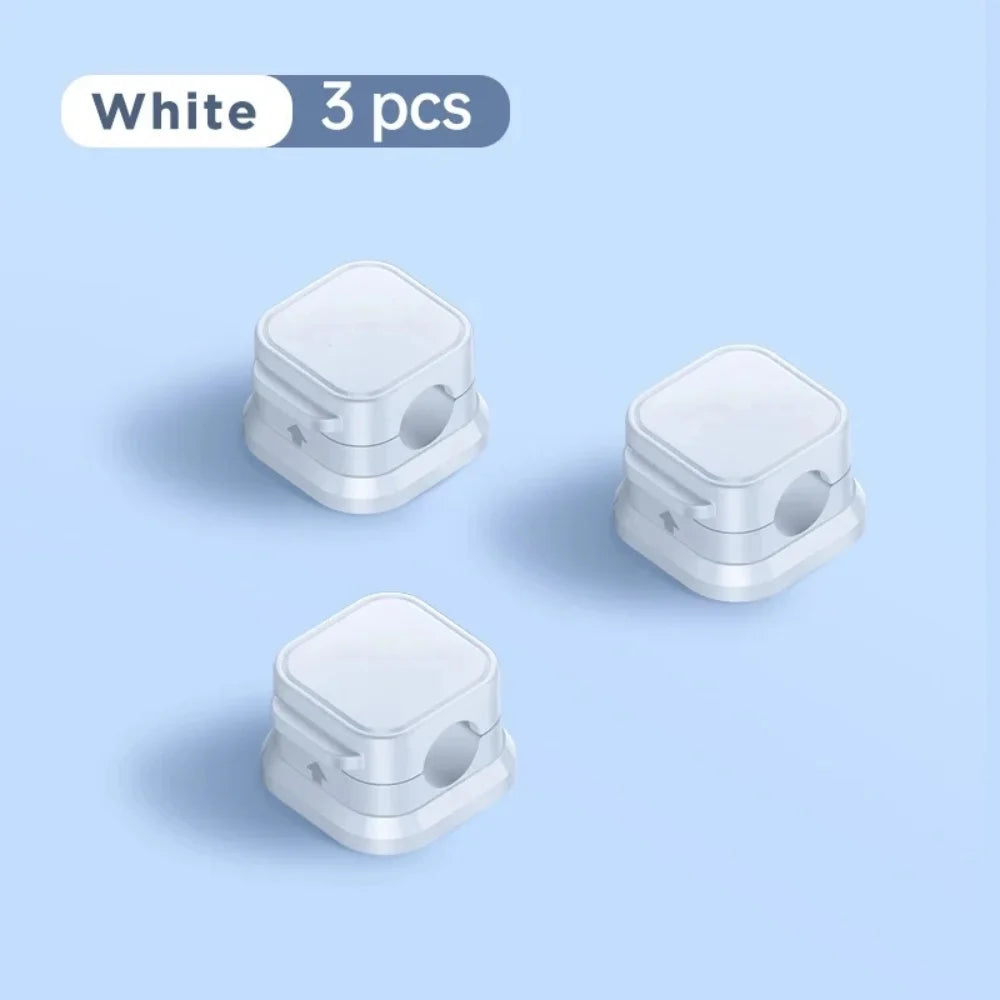 3/6/12PCS Portable Magnetic Cable Clips Cable Protector Desk Tidy Management Clips For Mouse Earphone Wire Organizer Cable Stand