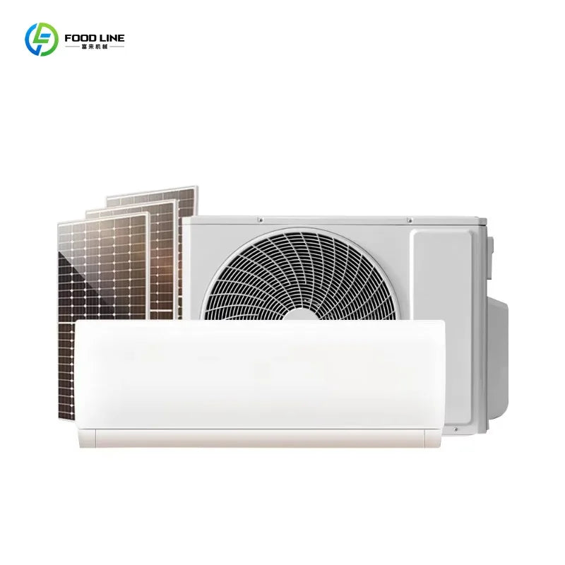 Home Split Solar Air Conditioning System, 12000BTU High Efficiency DC Solar Cooling Unit with Battery