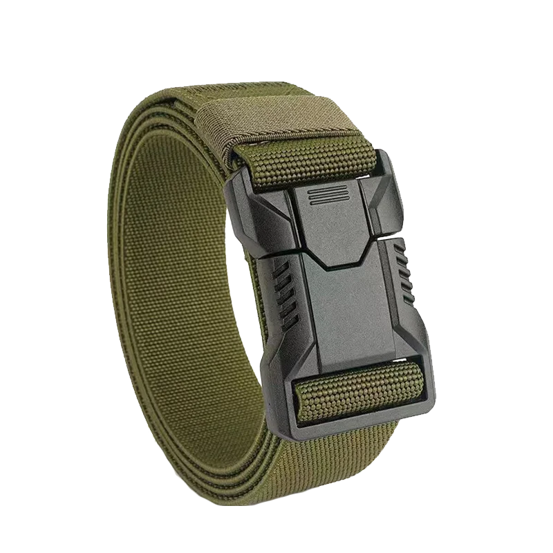 Nylon Tactical Belt Men Automatic Buckle Quick Release Military Belt Outdoor Casual Workwear Training Pants Heavy Duty Web Belt