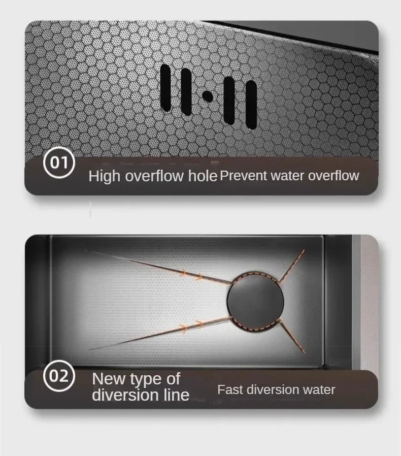 Modern Smart Kitchen Sinks Creative Metal Multi-functional Basin Luxury Household Sinks for Apartment Kitchen Rental House