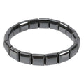 Hematite Bracelet for Men Black Adjustable Stylish Natural Stone Square Bracelet for Dad Husband Boyfriend Birthday Valentine