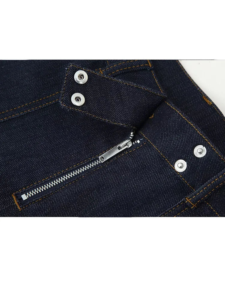 HH Women's Fashion Vintage Denim Suit Slim Lapel Long Sleeve Zipper Denim Cardigan Jacket+Mid-Rise Slim Zipper Long Jeans Mujer