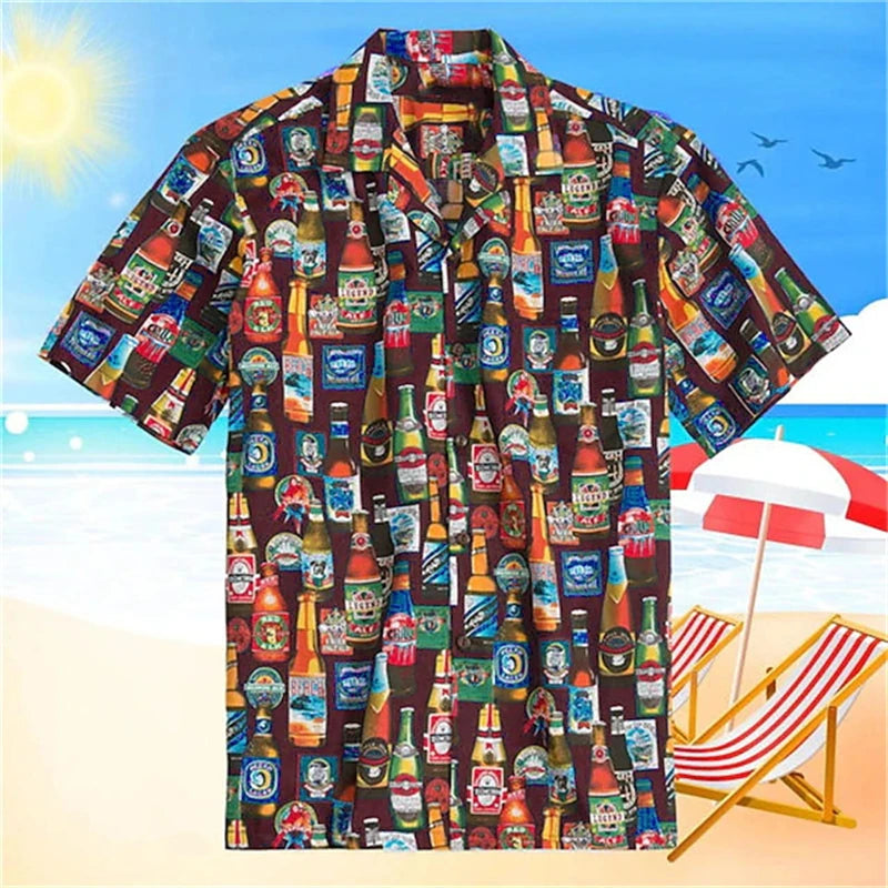 Men's 3d Print Summer Short Sleeve Shirt Art Geometric Pattern Hawaiian Beach Male Female Shirts Casual Lapel Blouse For Men Top