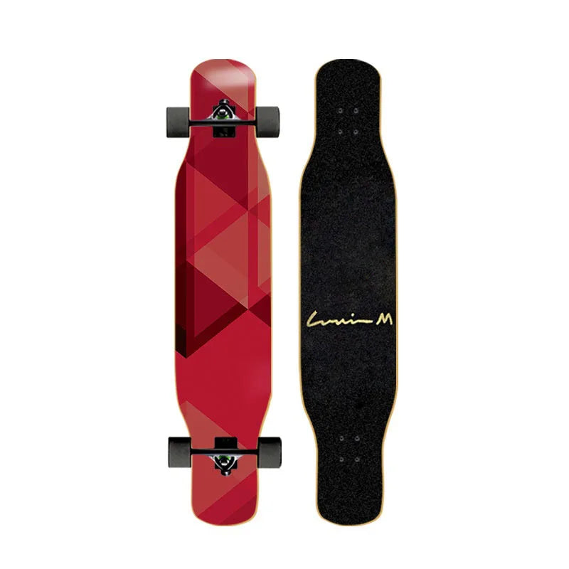 44-inch longboard skateboard for beginners, men, women, adults, professional double-kick dance board, youth maple wood four-whee