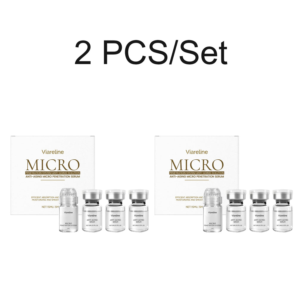 Collagen 0.2mm Microneedle Serum Set Hydrating Firming Smoothing Facial Roller Serum Pro Home Beauty Care Kit Glowing Skincare