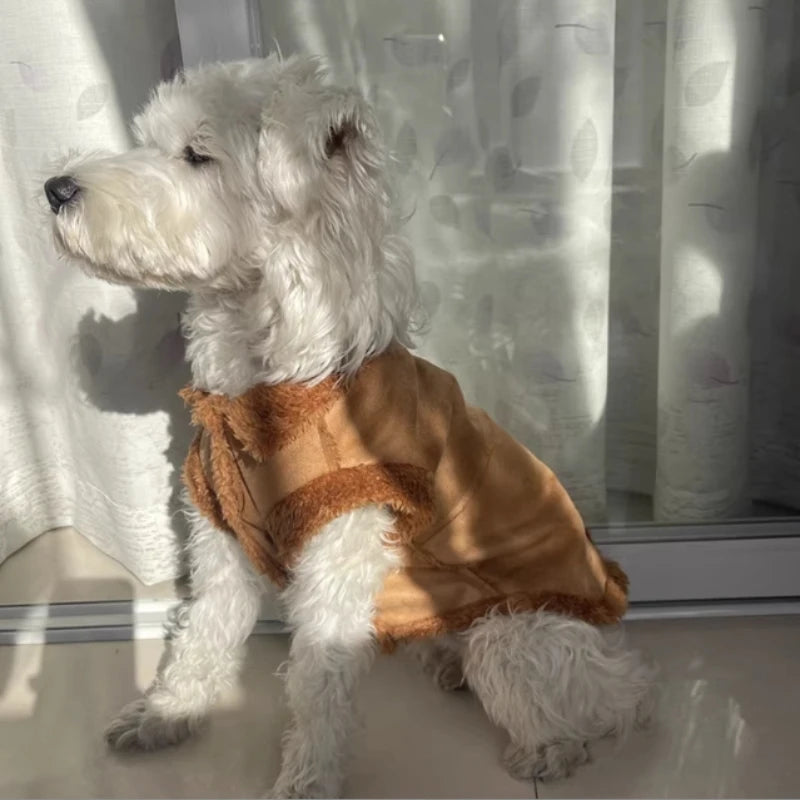Classic Fleece-Lined Dog Vest, Winter Warm Jacket for Dogs, Cozy Traction Apparel for Chihuahua, French Bulldog, Teddy & Puppy