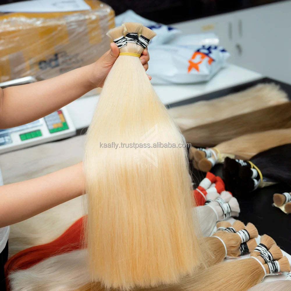 Super Quality Raw Vietnamese European Virgin Hair Bundles Dyed Fumi Style for Luxury Salons