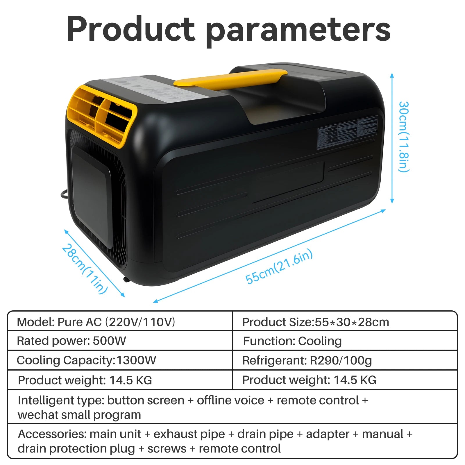 Portable Mini Tent Air Conditioner 220V/110V Camping AC for Outdoor Indoor Car SUV RV Camper & Motorhome Compact Cooling Unit