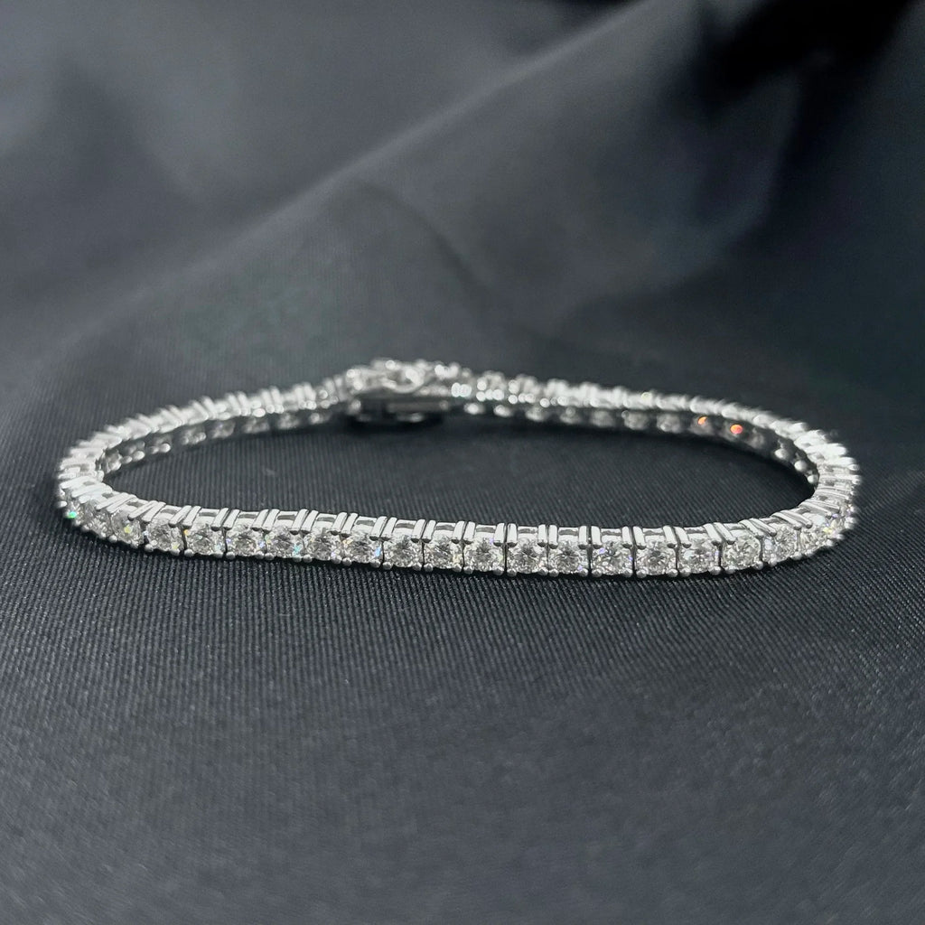 OEVAS Full Moissanite Tennis Bracelet 925 Silver Plated 18k Gold for Women Man Wedding Party Fine Jewelry Can Pass Diamond Test