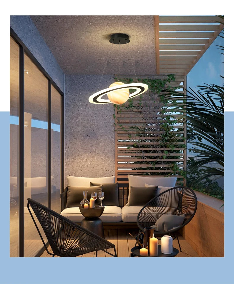 Saturn Pendant Lights for Children Bedroom Modern Led Hanging Lamp Planet Decoration Kids Lighting Ceiling Chandeliers Modern