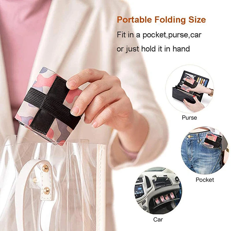Portable Shopping Bag Large Capacity Foldable Storage Shoulder Bag Travel Handbags With Handle Outdoor EDC Camp Beach Bag