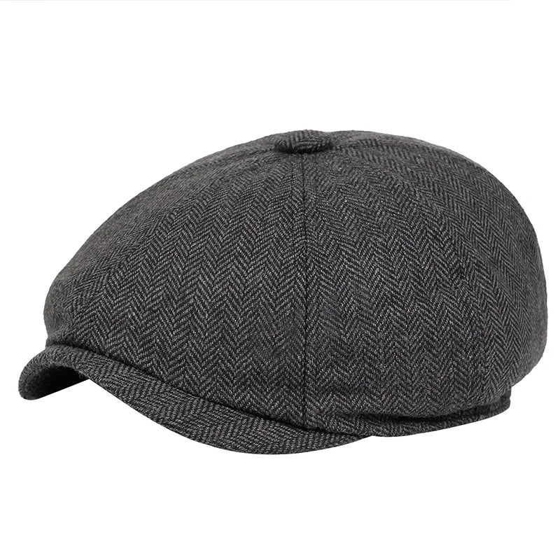 Retro Newsboy Caps Men Octagonal Hats British Painters Hats Autumn Winter Berets Herringbone Flat Caps Hip Hop Berets Gorras